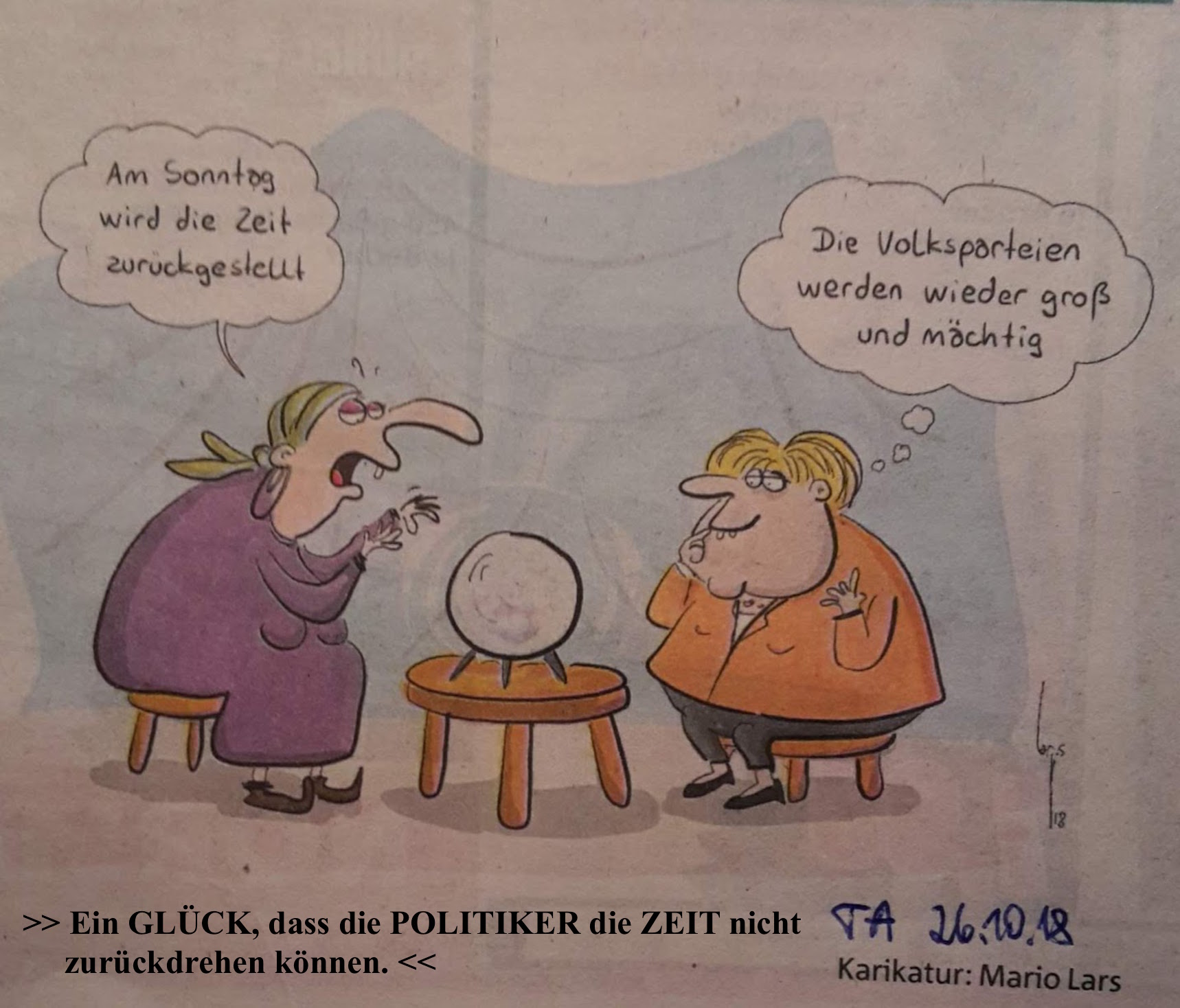 Karikatur ZeitUmstellung