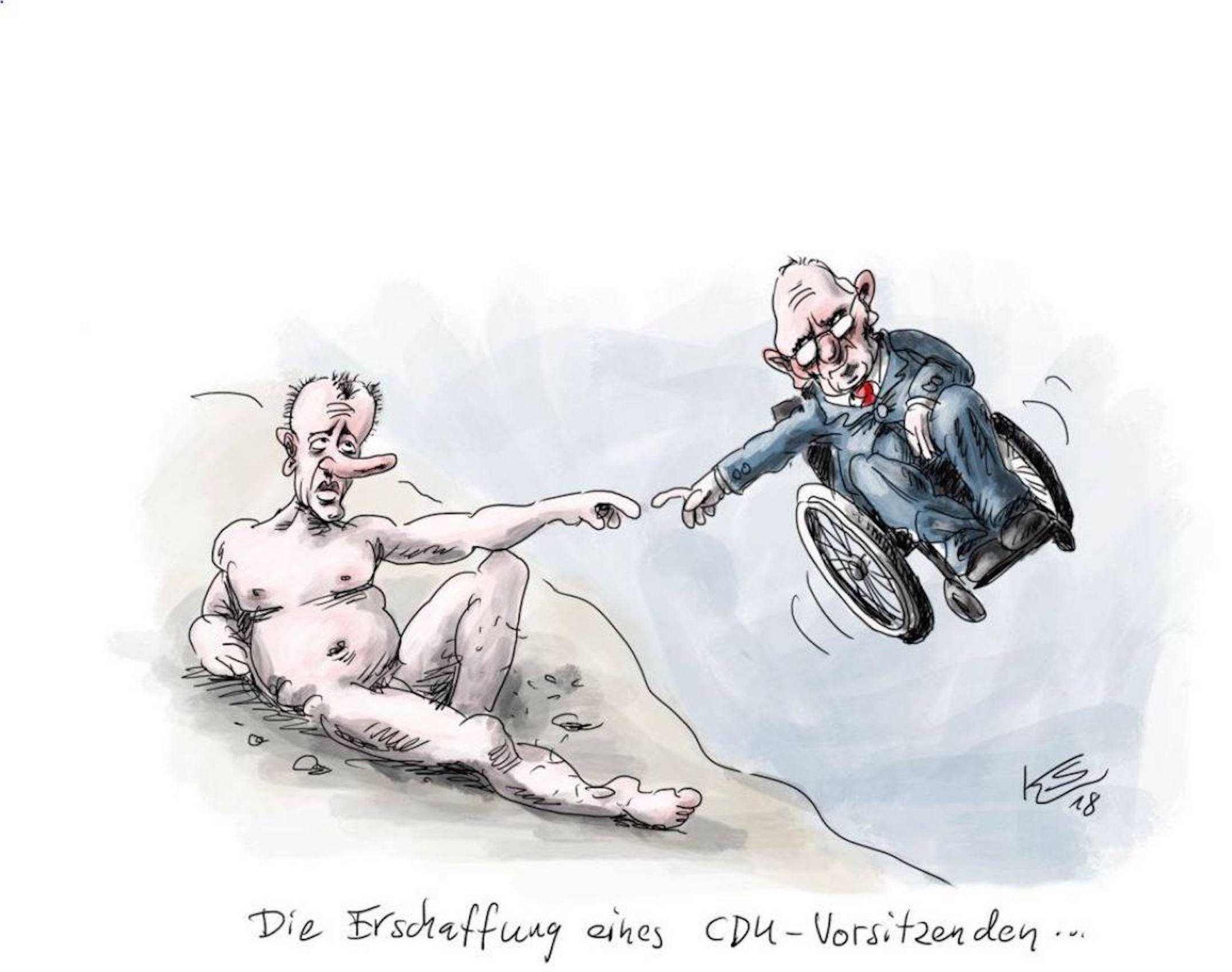 Karikatur CDU-Vorsitz-Suche 2018