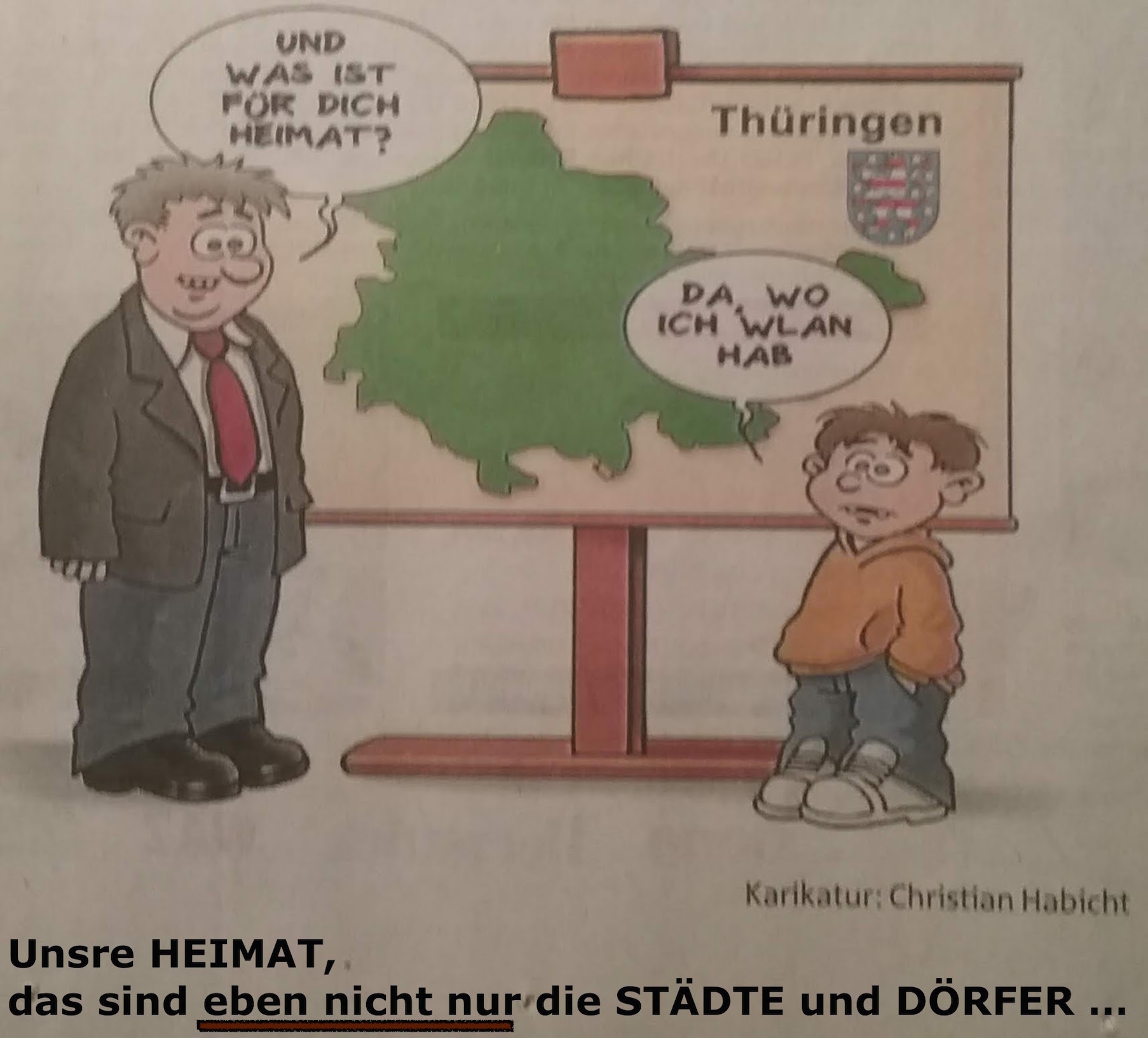 Karikatur WLAN - Heimat