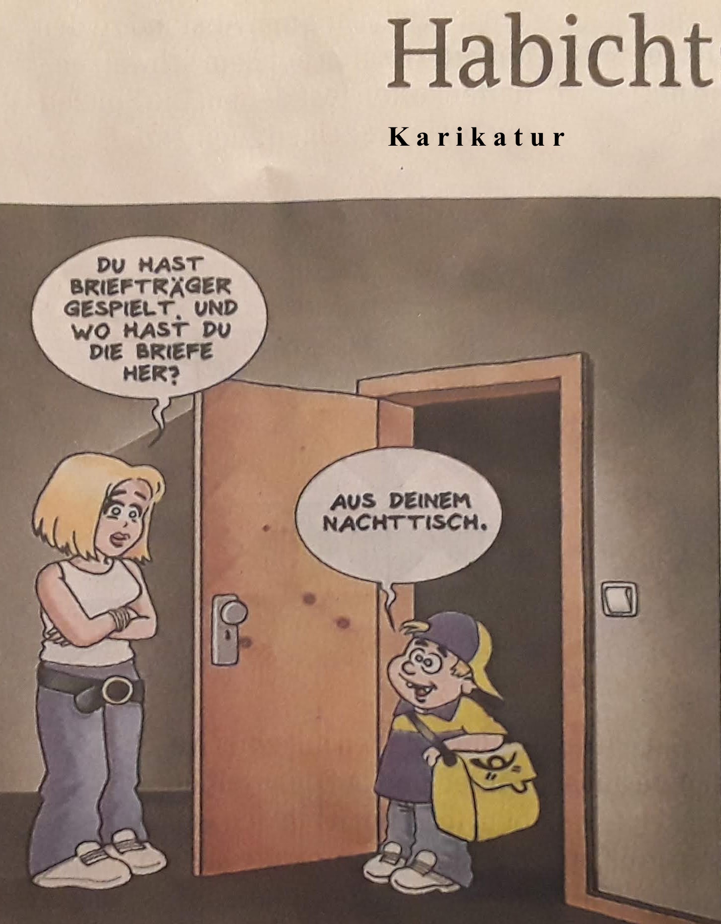 Karikatur Liebesbriefe