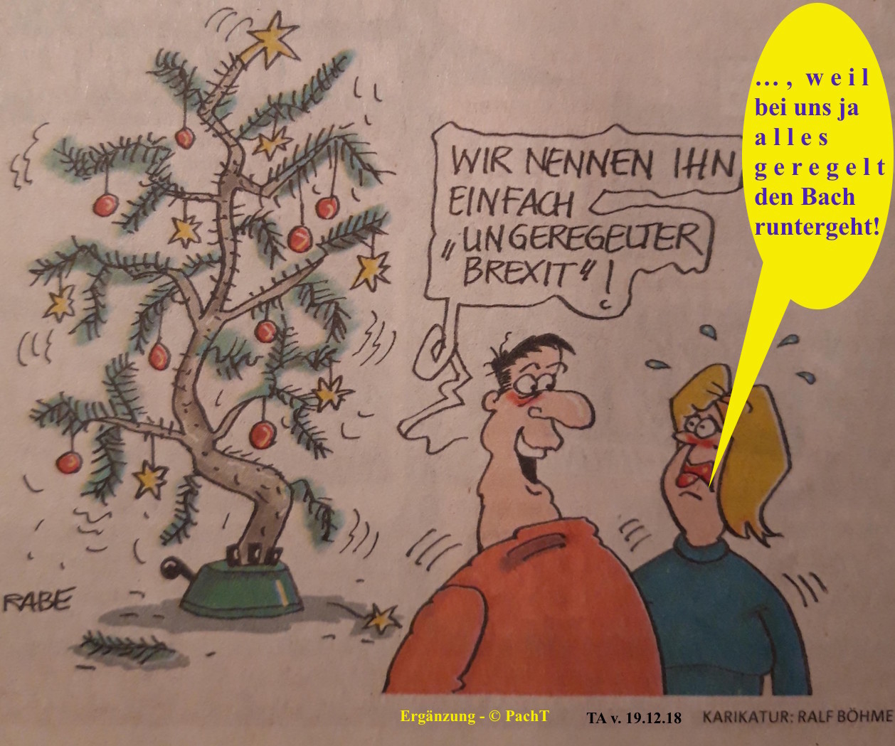 Karikatur Weihnachtsbaum krumm