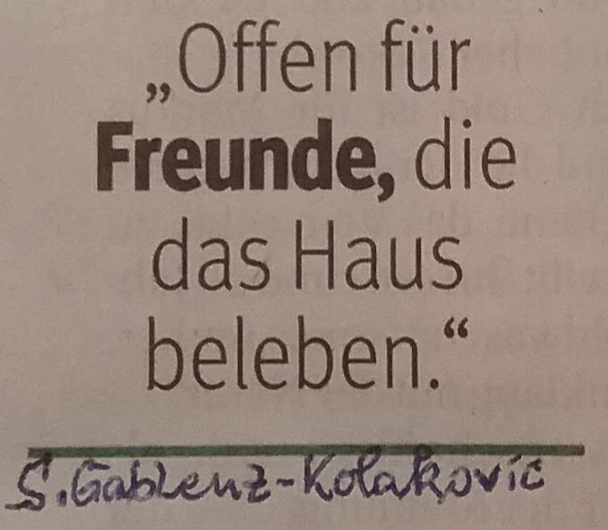 Zitat Offen für Freunde