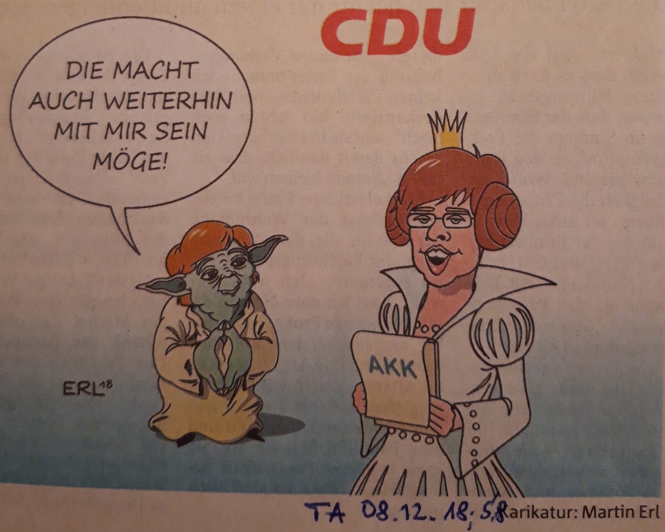 Karikatur Merkel lebt weiter